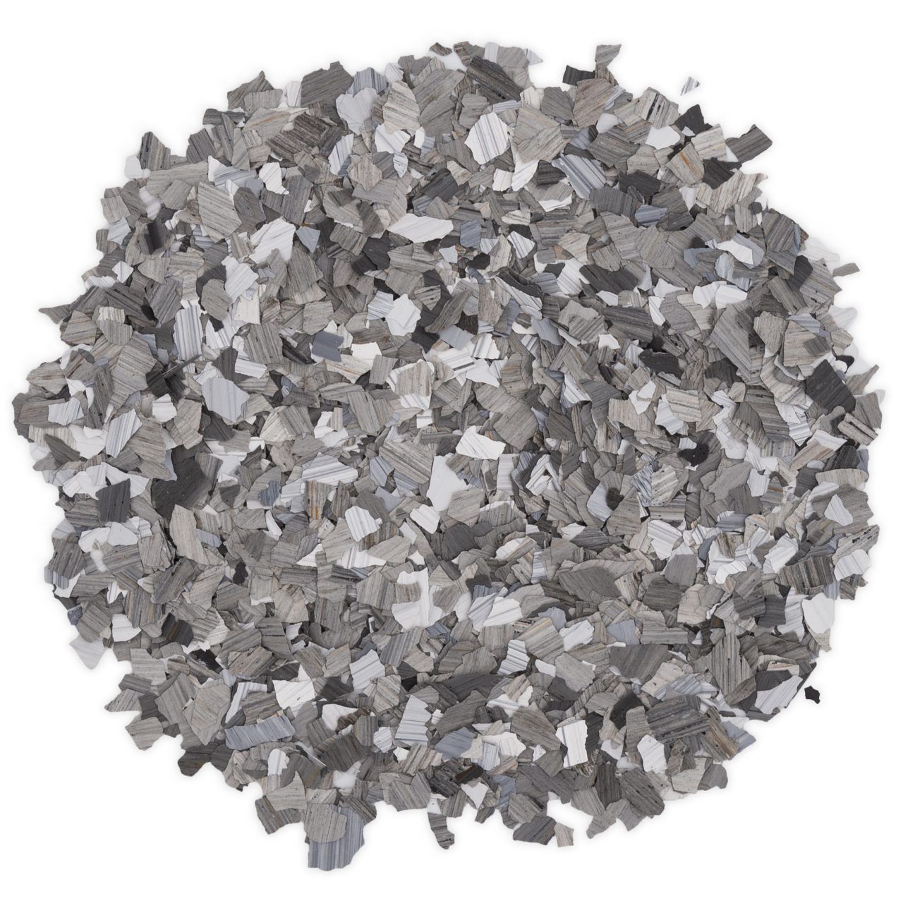 Weathered Gray FB-6003 decorative marble flake blend with textured gray, white, and charcoal chips